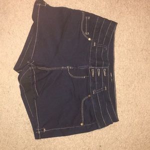blue spice jean shorts